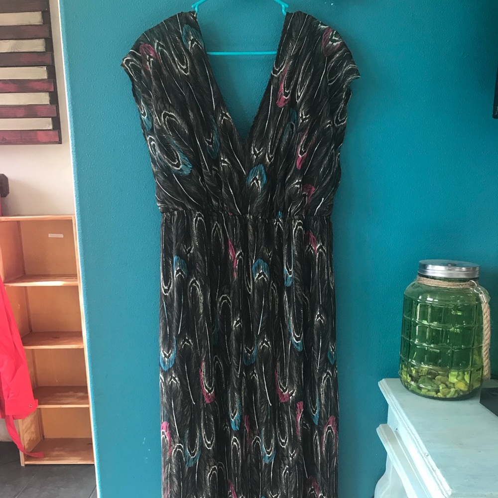Lanebryant peacock dress 18/20 maxi